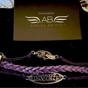 Ashley Bridget Baltimore Ravens Adjustable Bracelet Triple-strand purple guc 8”
